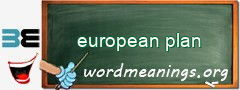 WordMeaning blackboard for european plan